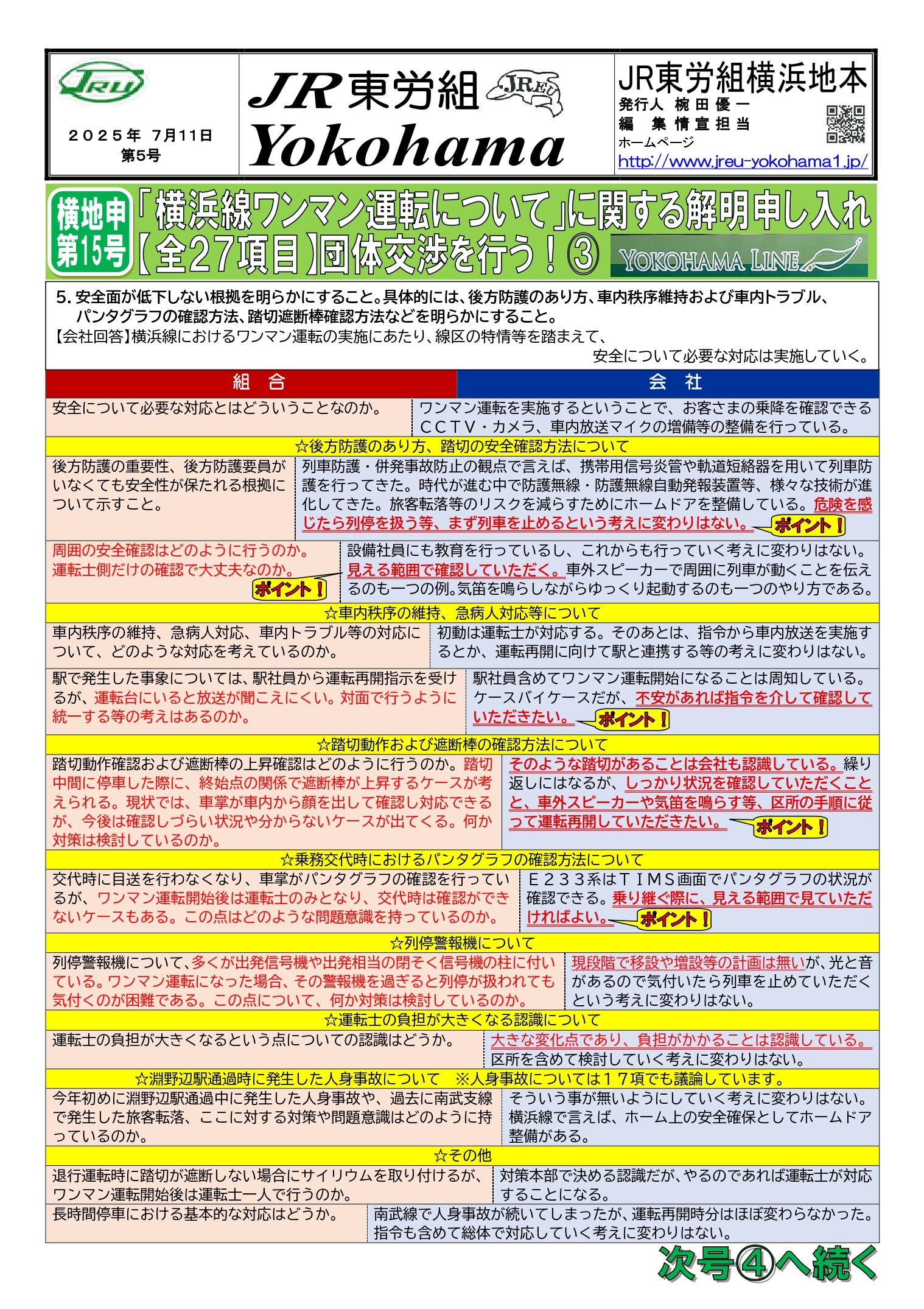 団体交渉情報