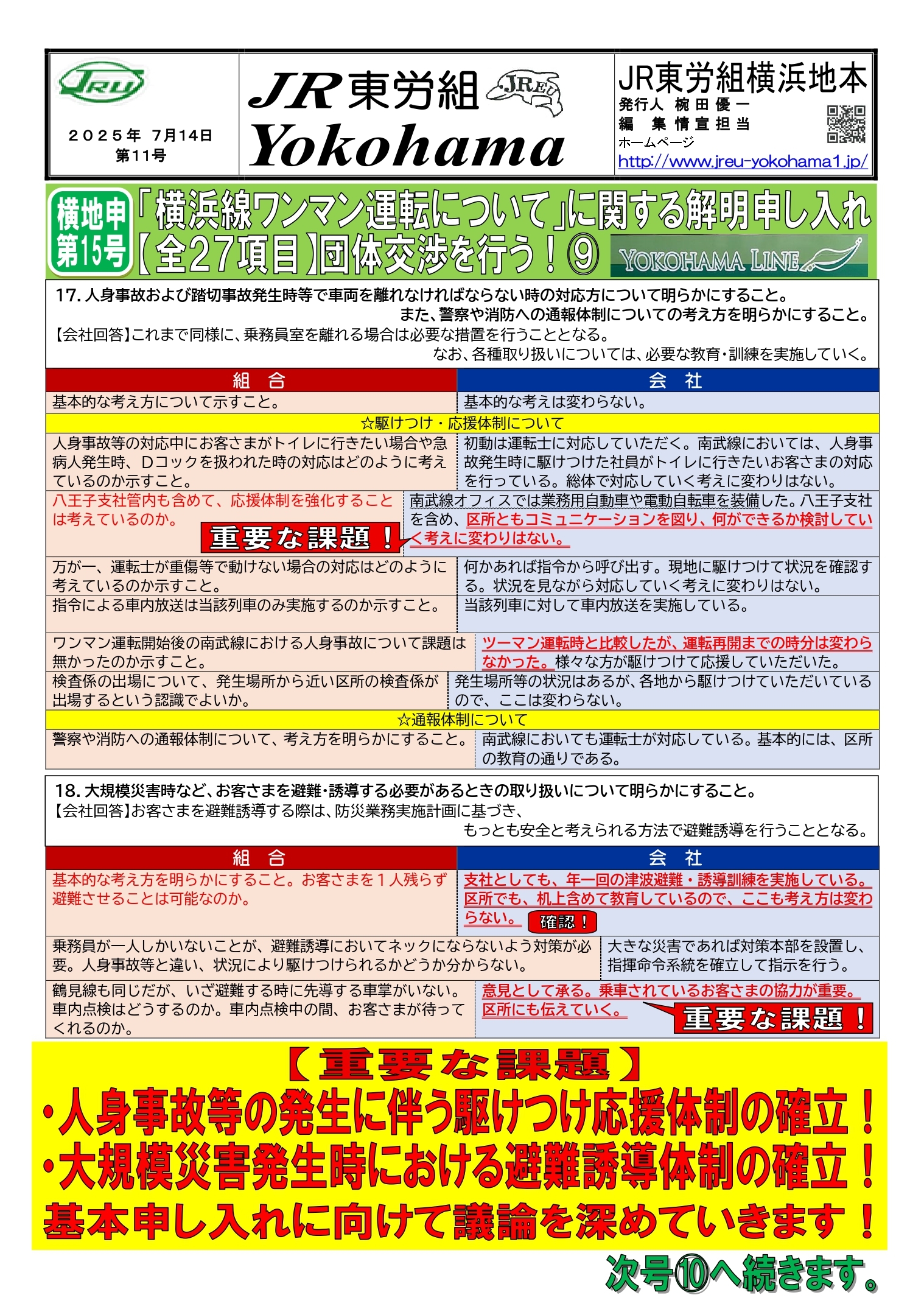 団体交渉情報