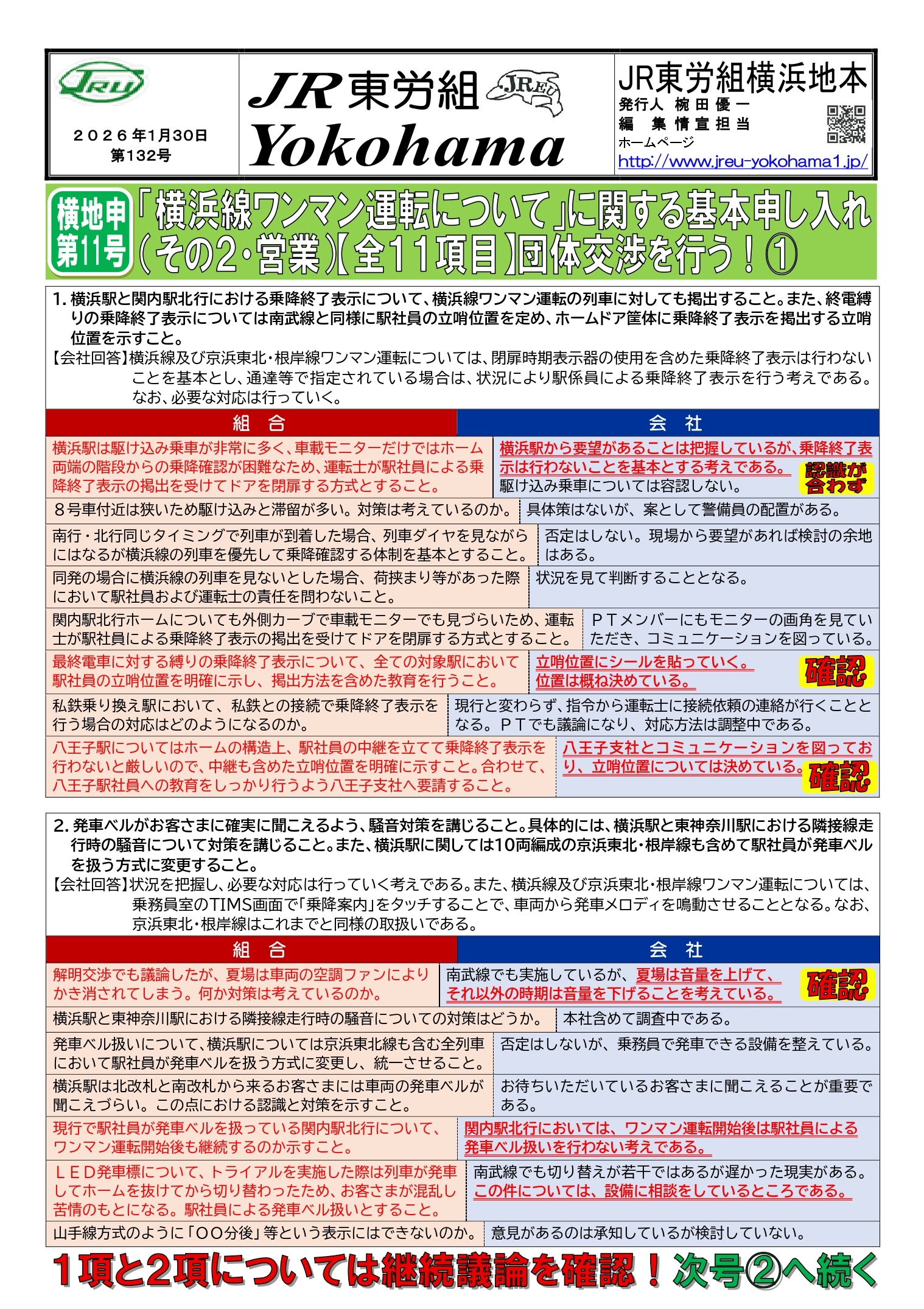 団体交渉情報