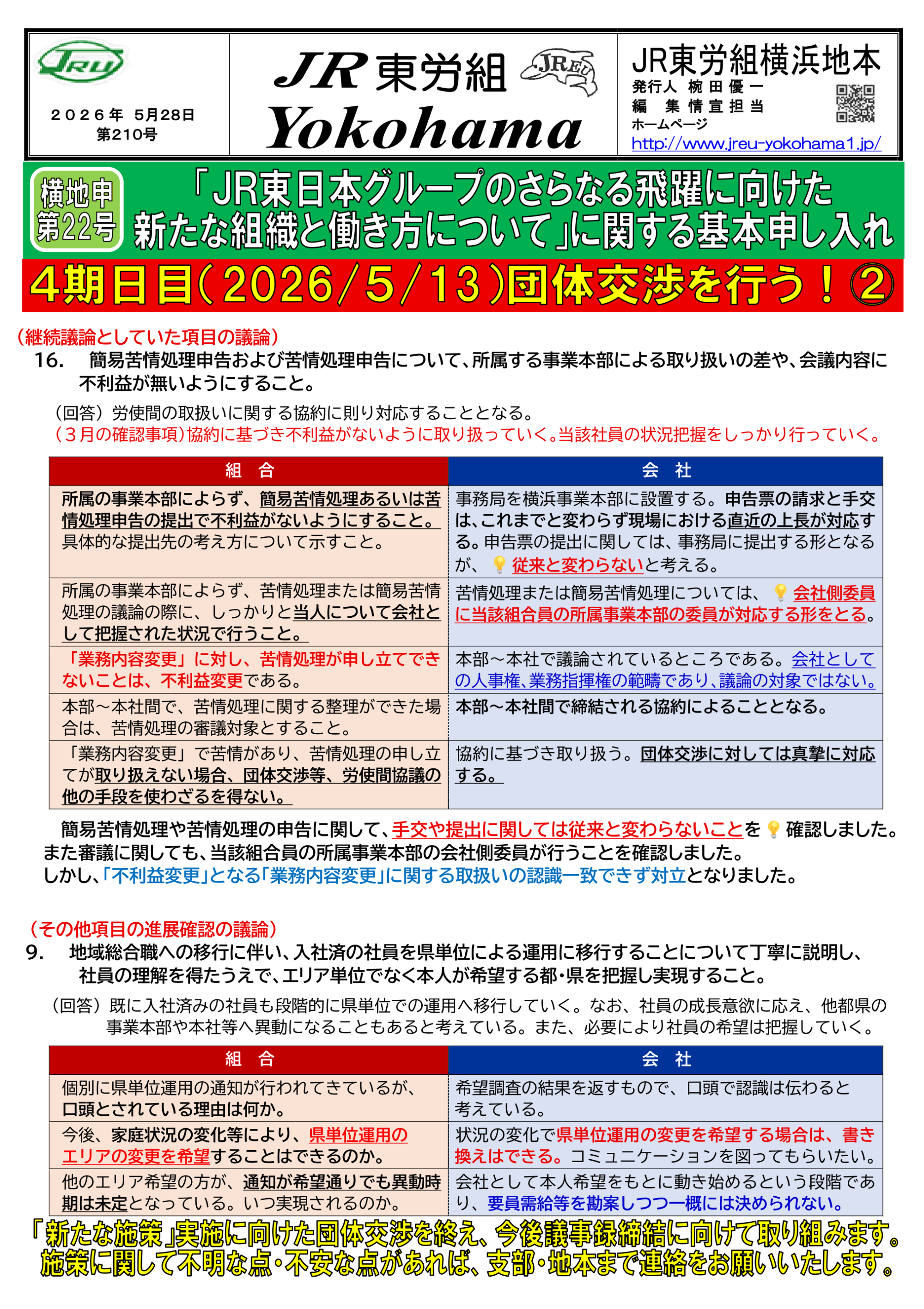 団体交渉情報