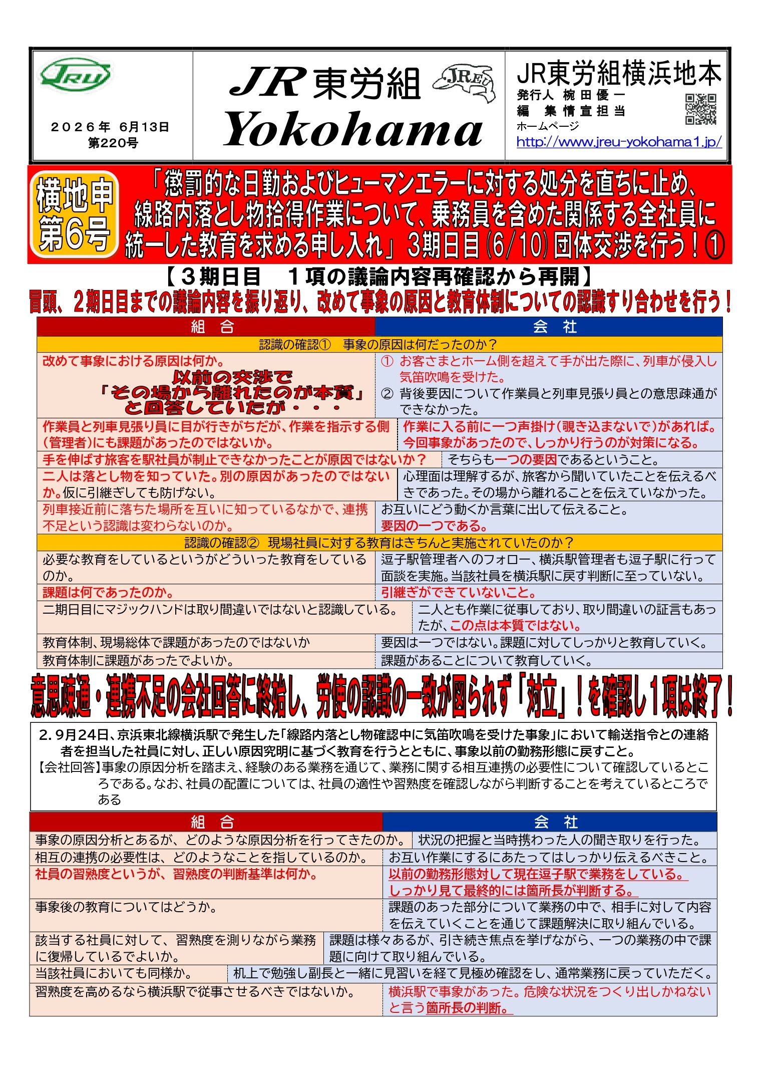 団体交渉情報
