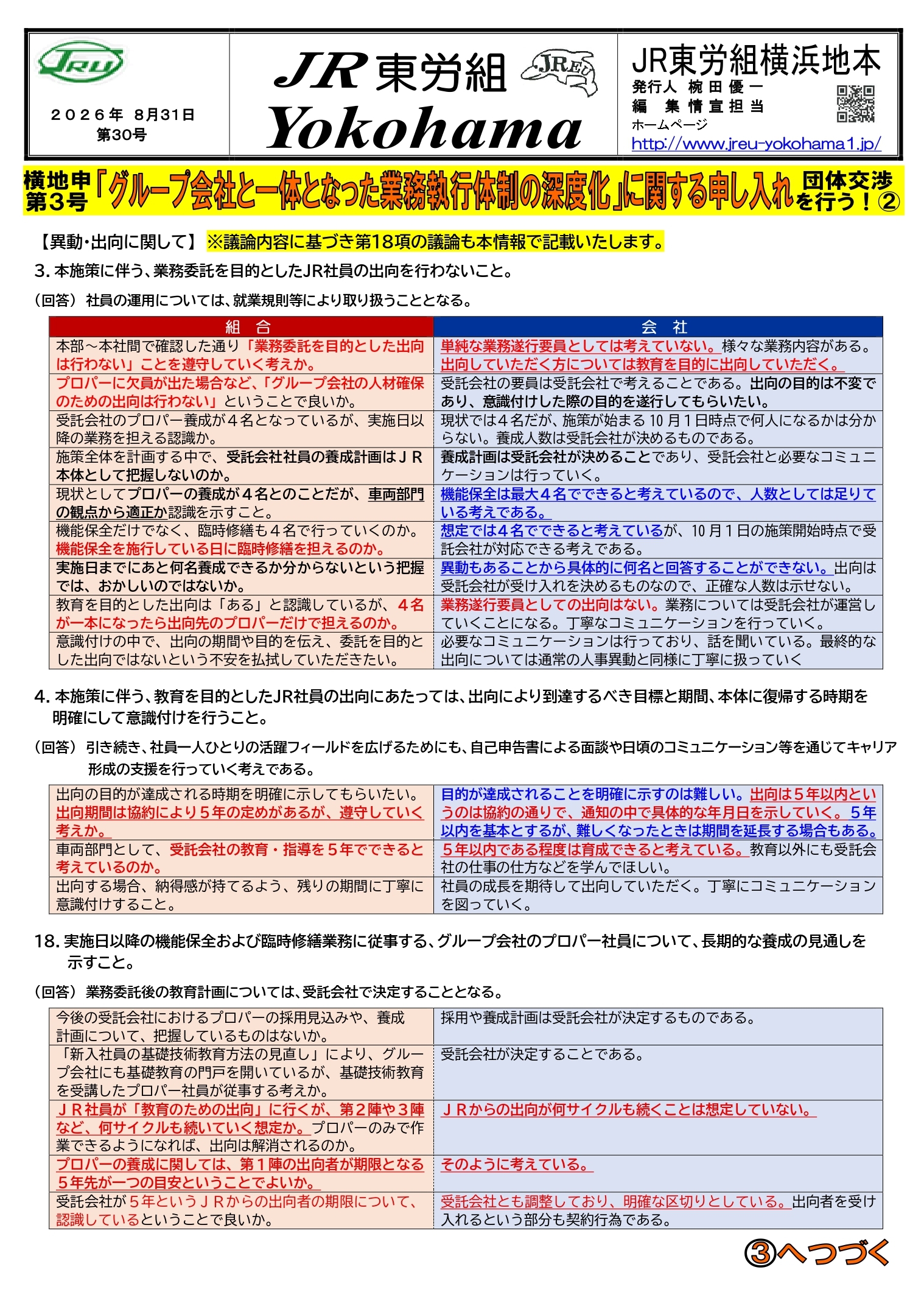 団体交渉情報
