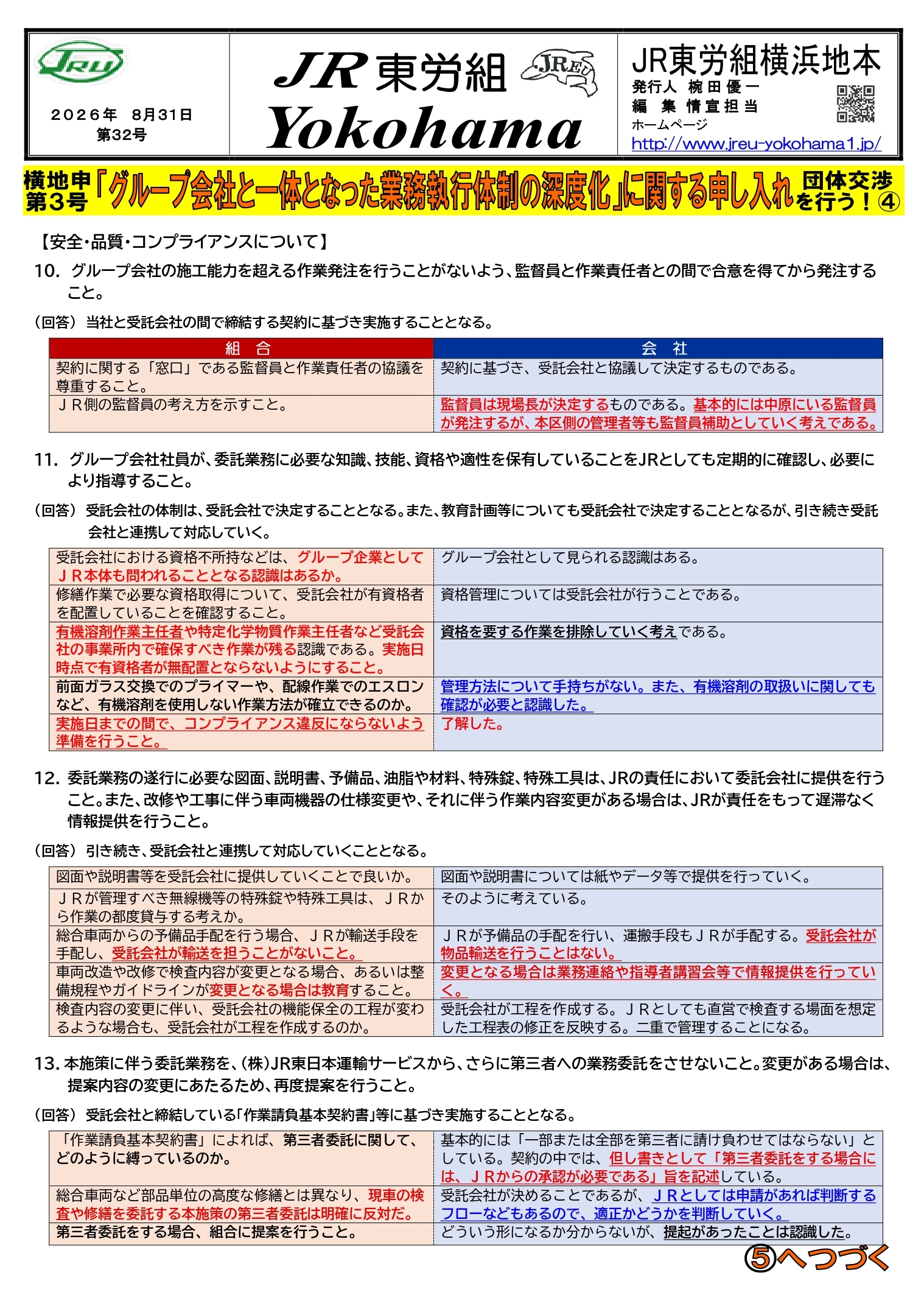 団体交渉情報