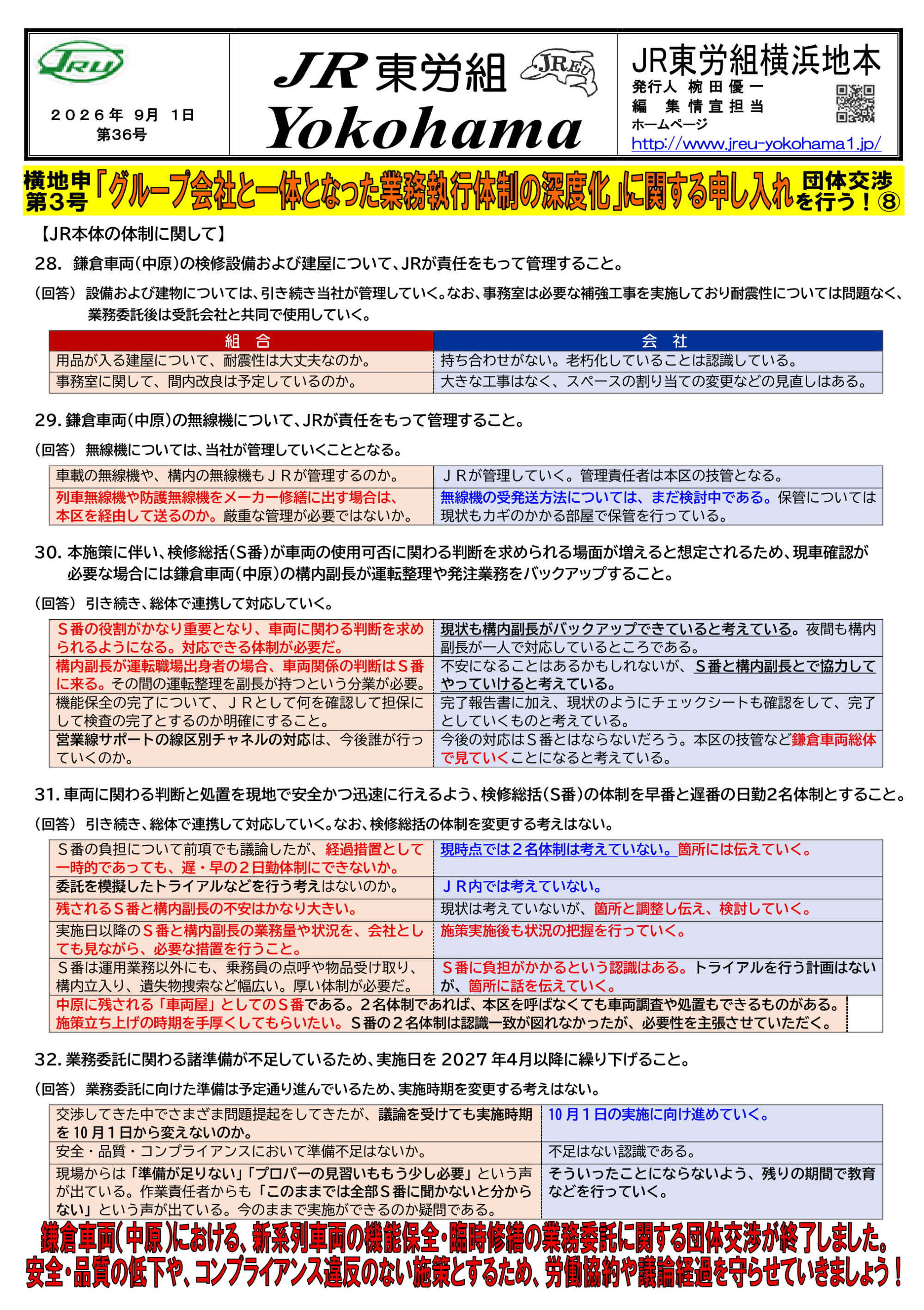団体交渉情報